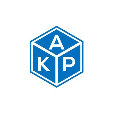 Siyah arka planda AKP harfi logo tasarımı. AKP yaratıcı harflerin baş harfleri logo konsepti. AKP mektup tasarımı.