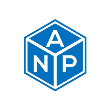 Siyah arkaplanda ANP harfi logo tasarımı. ANP yaratıcı harflerin baş harfleri logo kavramı. ANP harf tasarımı.