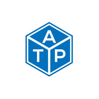 Siyah arka planda ATP harfi logo tasarımı. ATP yaratıcı harflerin baş harfleri logo kavramı. ATP harf tasarımı.