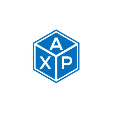 Siyah arkaplanda AXP harf logosu tasarımı. AXP yaratıcı harflerin baş harfleri logo kavramı. AXP harf tasarımı.