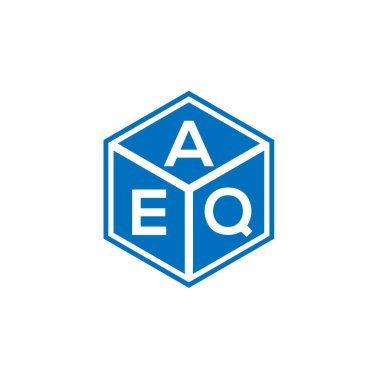Siyah arka planda AEQ harf logosu tasarımı. AEQ yaratıcı harflerin baş harfleri logo kavramı. AEQ harf tasarımı.
