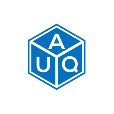 Siyah arka planda AUQ harfi logo tasarımı. El UQ yaratıcı harflerin baş harfleri logo konsepti. AUQ harf tasarımı.