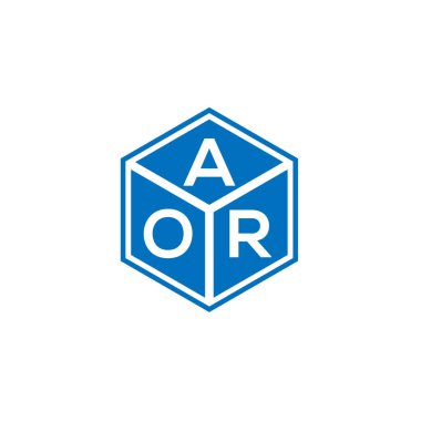 Siyah arkaplanda AOR harf logosu tasarımı. AOR yaratıcı harflerin baş harfleri logo kavramı. AOR harf tasarımı.