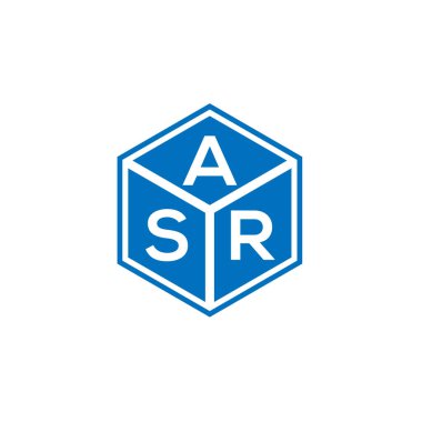 Siyah arka planda ASR harf logosu tasarımı. ASR yaratıcı harflerin baş harfleri logo kavramı. ASR harf tasarımı.
