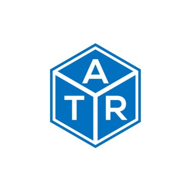 Siyah arka planda ATR harfi logo tasarımı. ATR yaratıcı harflerin baş harfleri logo kavramı. ATR harf tasarımı.