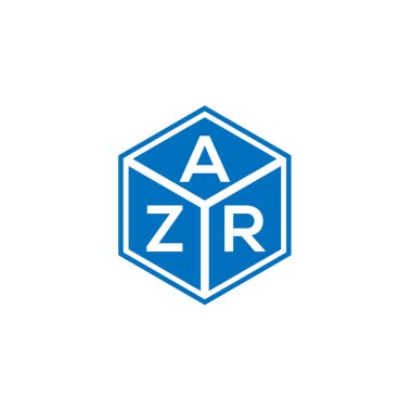 Siyah arka planda AZR harf logosu tasarımı. AZR yaratıcı harflerin baş harfleri logo kavramı. AZR harf tasarımı.