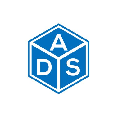Siyah arka planda ADS harfi logo tasarımı. ADS yaratıcı harfler logosu konsepti. ADS harf tasarımı.