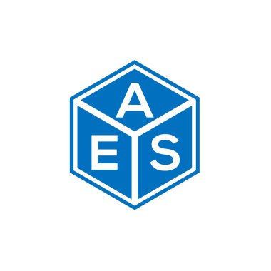 Siyah arkaplanda AES harfli logo tasarımı. AES yaratıcı harfler logosu konsepti. AES harf tasarımı.