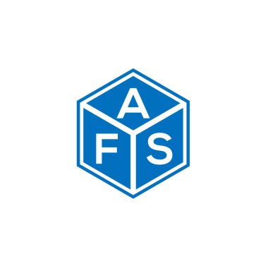 Siyah arka planda AFS harf logosu tasarımı. AFS yaratıcı harflerin baş harfleri logo kavramı. AFS harf tasarımı.