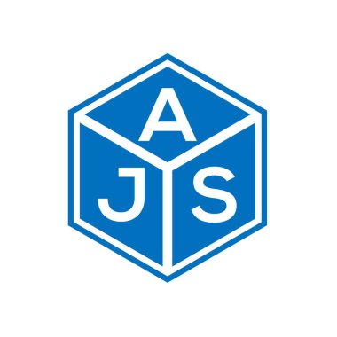 Siyah arka planda AJS harf logosu tasarımı. AJS yaratıcı harf logosu konsepti. AJS harf tasarımı.