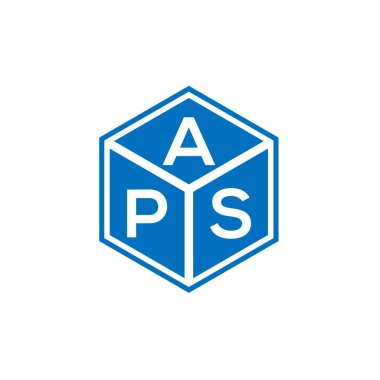 Siyah arka planda APS harfi logo tasarımı. APS yaratıcı harfler logosu konsepti. APS harf tasarımı.