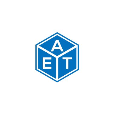 Siyah arka planda AET harfi logo tasarımı. AET yaratıcı harflerin baş harfleri logo kavramı. AET harf tasarımı.