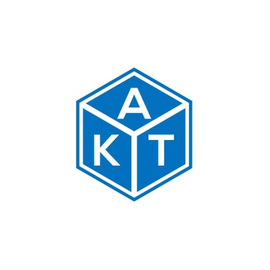 Siyah arka planda AKT harf logosu tasarımı. AKT yaratıcı harflerin baş harfleri logo kavramı. AKT harf tasarımı.