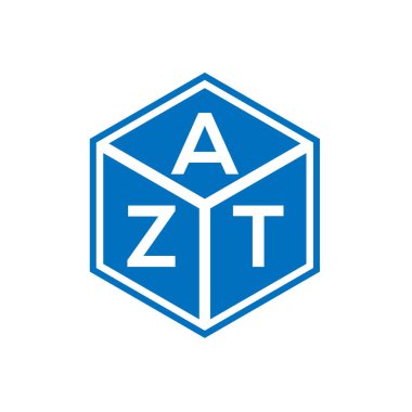 Siyah arkaplanda AZT harf logosu tasarımı. AZT yaratıcı harf logosu konsepti. AZT harf tasarımı.