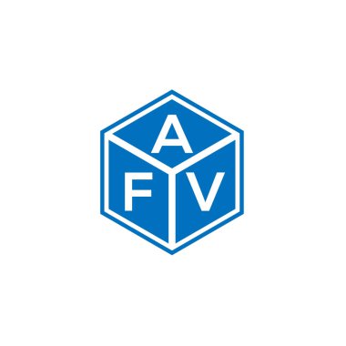 Siyah arka planda AFV harf logosu tasarımı. AFV yaratıcı harflerin baş harfleri logo kavramı. AFV harf tasarımı.
