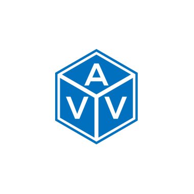 Siyah arka planda AVV harf logosu tasarımı. AVV yaratıcı harflerin baş harfleri logo kavramı. AVV harf tasarımı.