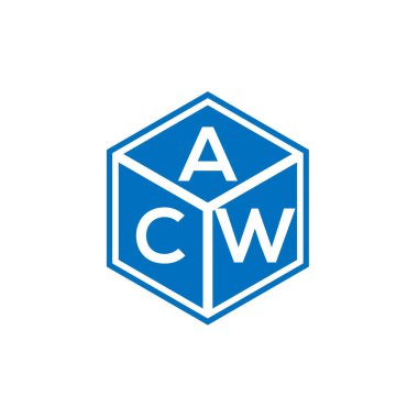 Siyah arka planda ACW harf logosu tasarımı. ACW yaratıcı harflerin baş harfleri logo kavramı. ACW harf tasarımı.