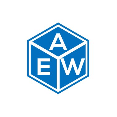 Siyah arka planda AEW harf logosu tasarımı. Yaratıcı harflerin baş harfleri logo konsepti. AEW harf tasarımı.