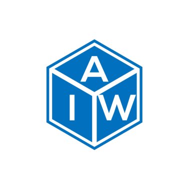 Siyah arka planda AIW harf logosu tasarımı. AIW yaratıcı harflerin baş harfleri logo kavramı. AIW harf tasarımı.