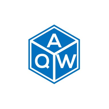 Siyah arka planda AQW harf logosu tasarımı. AQW yaratıcı harflerin baş harfleri logo kavramı. AQW harf tasarımı.
