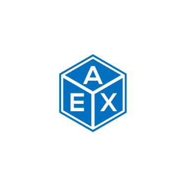 Siyah arkaplanda AEX harf logosu tasarımı. AEX yaratıcı harflerin baş harfleri logo kavramı. AEX harf tasarımı.