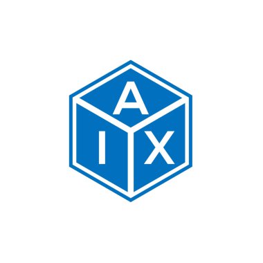 Siyah arkaplanda AIX harfli logo tasarımı. AIX yaratıcı harflerin baş harfleri logo kavramı. AIX harf tasarımı.