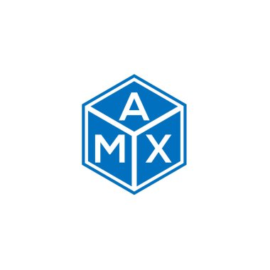 Siyah arka planda AMX harf logosu tasarımı. AMX yaratıcı harflerin baş harfleri logo kavramı. AMX harf tasarımı.