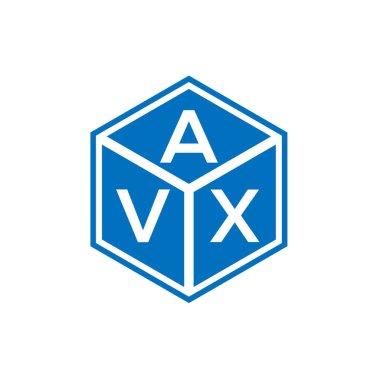 Siyah arkaplanda AVX harf logosu tasarımı. AVX yaratıcı harflerin baş harfleri logo kavramı. AVX harf tasarımı.