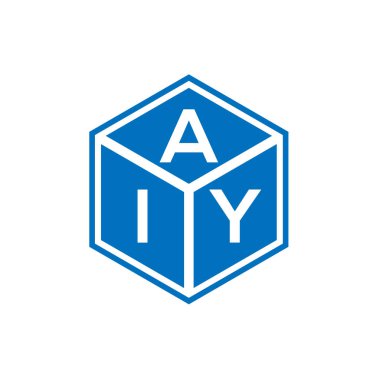 Siyah arka planda AIY harf logosu tasarımı. AIY yaratıcı harf logosu konsepti. AIY harf tasarımı.
