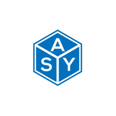 Siyah arka planda ASY harf logosu tasarımı. ASY yaratıcı harflerin baş harfleri logo kavramı. ASY harf tasarımı.