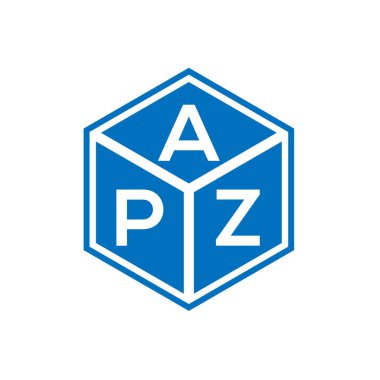 Siyah arka planda APZ harf logosu tasarımı. APZ yaratıcı harflerin baş harfleri logo kavramı. APZ harf tasarımı.