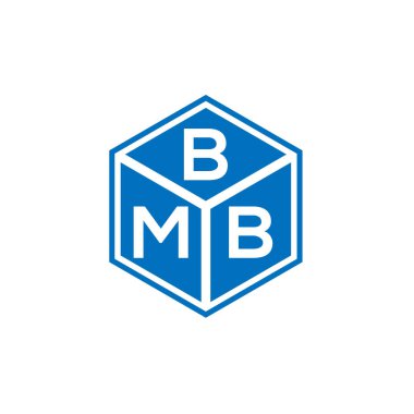 Siyah arka planda BMB harfi logo tasarımı. BMB yaratıcı harflerin baş harfleri logo kavramı. BMB harf tasarımı.