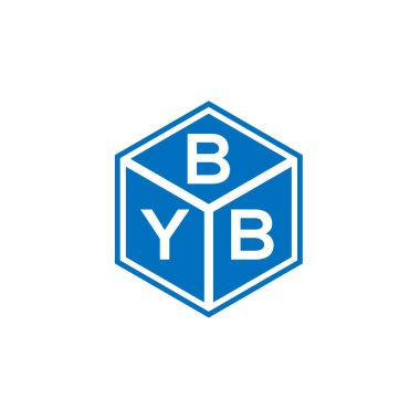 Siyah arka planda BYB harfi logo tasarımı. BYB yaratıcı harflerin baş harfleri logo kavramı. BYB harf tasarımı.