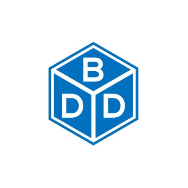 Siyah arkaplanda BDD harfi logo tasarımı. BDD yaratıcı harflerin baş harfleri logo kavramı. BDD harf tasarımı.