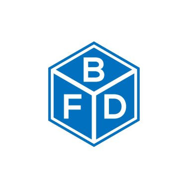 Siyah arka planda BFD harf logosu tasarımı. BFD yaratıcı harflerin baş harfleri logo kavramı. BFD harf tasarımı.
