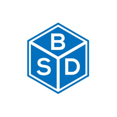 Siyah arkaplanda BSD harf logosu tasarımı. BSD yaratıcı harflerin baş harfleri logo kavramı. BSD harf tasarımı.