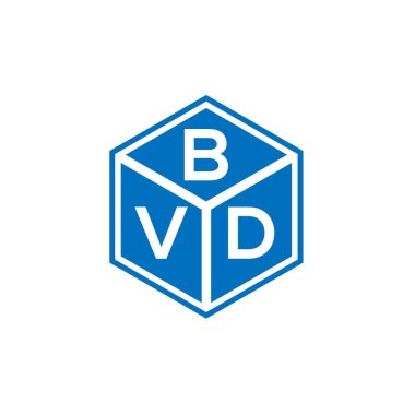 Siyah arka planda BVD harf logosu tasarımı. BVD yaratıcı harflerin baş harfleri logo kavramı. BVD harf tasarımı.