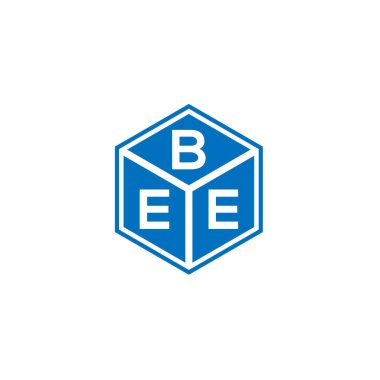 Siyah arka planda arı harfi logosu tasarımı. Arı yaratıcı harfler logosu konsepti. Arı harfi tasarımı.