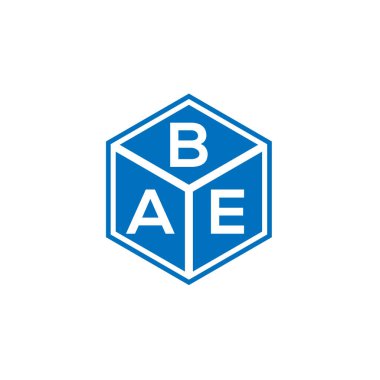 Siyah arka planda Bae harfli logo tasarımı. Bae yaratıcı harfler logo konsepti. Bae harf tasarımı.