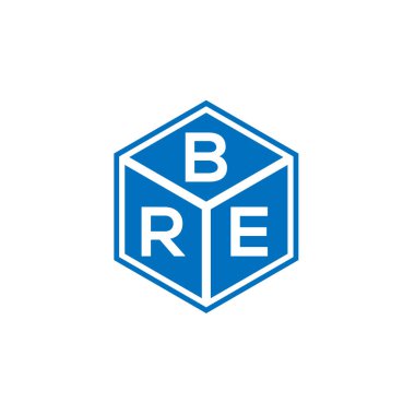 Siyah arka planda BRE harf logosu tasarımı. BRE yaratıcı harflerin baş harfleri logo kavramı. BRE harf tasarımı.