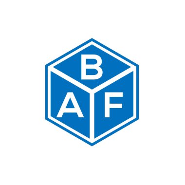 Siyah arka planda BAF harf logosu tasarımı. BAF yaratıcı harflerin baş harfleri logo konsepti. BAF harf tasarımı.