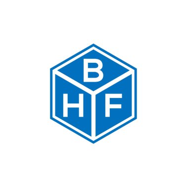 Siyah arka planda BHF harf logosu tasarımı. BHF yaratıcı harf logosu konsepti. BHF harf tasarımı.