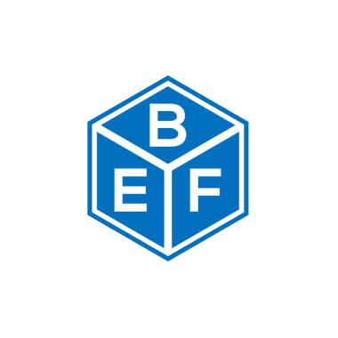 Siyah arka planda BEF harf logosu tasarımı. BEF yaratıcı harflerin baş harfleri logo kavramı. BEF harf tasarımı.