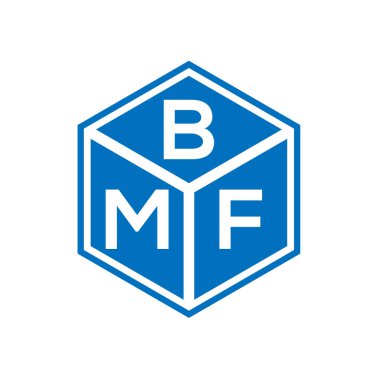 Siyah arka planda BMF harf logosu tasarımı. BMF yaratıcı harf logosu konsepti. BMF harf tasarımı.