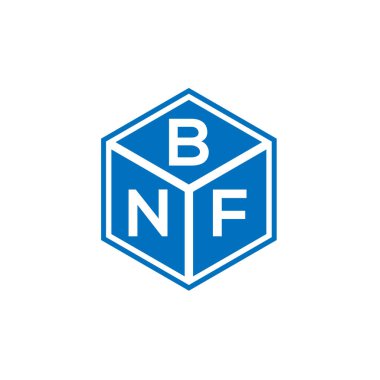 Siyah arka planda BNF harf logosu tasarımı. BNF yaratıcı harflerin baş harfleri logo kavramı. BNF harf tasarımı.
