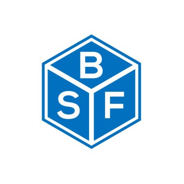 Siyah arka planda BSF harf logosu tasarımı. BSF yaratıcı harflerin baş harfleri logo kavramı. BSF harf tasarımı.