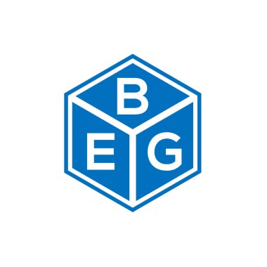 Siyah arka planda beg harfi logo tasarımı. Yaratıcı harflerin baş harfleri logo konsepti. Beg harf tasarımı.