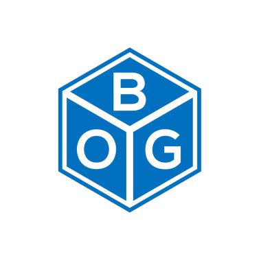 Siyah arka planda BOG harfi logo tasarımı. Bog yaratıcı harflerin baş harfleri logo kavramı. BOG harf tasarımı.