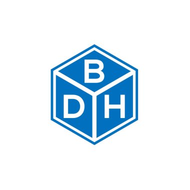 Siyah arkaplanda BDH harf logosu tasarımı. BDH yaratıcı harflerin baş harfleri logo kavramı. BDH harf tasarımı.