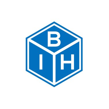 Siyah arka planda BIH harf logosu tasarımı. BIH yaratıcı harflerin baş harfleri logo kavramı. BIH harf tasarımı.